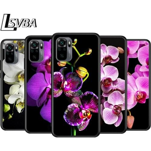 Orchid Flowers Colorful for Xiaomi Redmi Note 10 10S 9 9T 9S 9Pro Max 8T 8Pro 8 7 6 5 Pro 5A 4X 4 Soft Black Phone Case