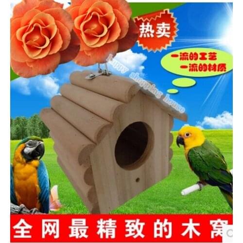 Pet birds nest wood parrot breeding box tree sparrow nest outdoor wooden hamster 13cm*13cm*13.5cm