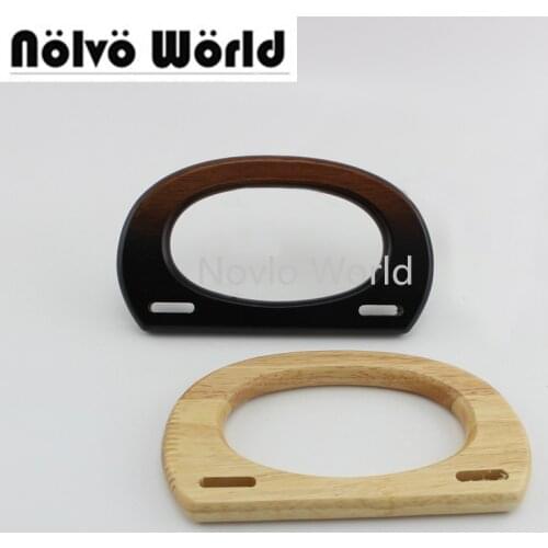 2-10-20 pieces,2 Colors 15X10cm 1.5cm Thick Good Feeling Soild Wood Handles,Dee Shaped Retro Wood Handle DIY Bag Purse Parts