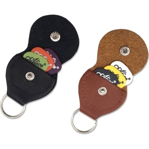 1 PC High Quality Guitar Pick Holder Genuine Leather Guitarra Plectrum Case Bag Keychain Shape Guitar Accessories Storage Box