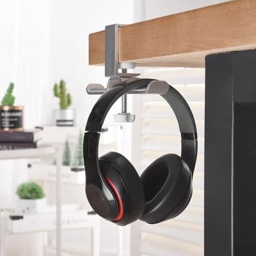 Aluminium Alloy Headphone Holder Headset Rotatable Double Earphone Stand Mount H054