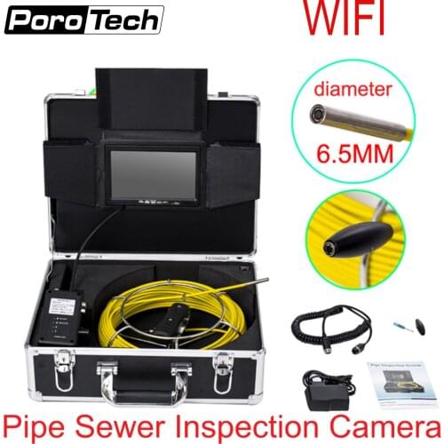 Pipeline Endoscope with WIFI IP68 Waterproof WP70 7inch TFT LCD Monitor Pipe Inspection Wireless Industrial Camera DVR Portable
