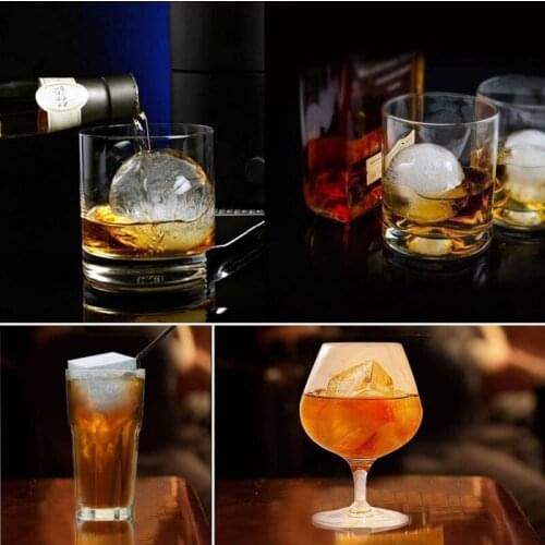 6 Compartment Ice Cube Mold Food Grade Silicone Making Ice Mould For Whiskey Cocktail Home Kitchen Bar Summer Drinks Tool