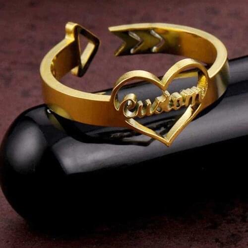 Mumuxing2021 Customized Personalized Ring With Heart-Shaped Pattern Jewelry Mens Stainless Steel Ring Fashion Trend Women Ring