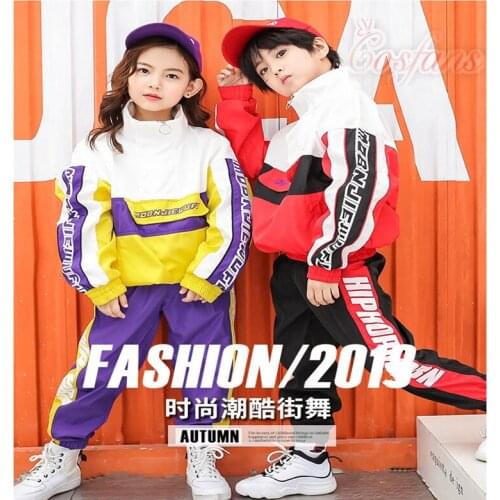 Kids Street Dance Hiphop Jazz Suit Clothes Hip Hop Costume for Boys Girls Stage Competition Ballroom Show hip hop dance clothes