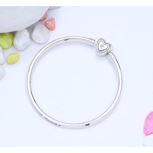 Love Bangle Bracelet 100% Real 925 Sterling Silver Love Bangle Bracelet Fit Original Charms Diy Jewelry