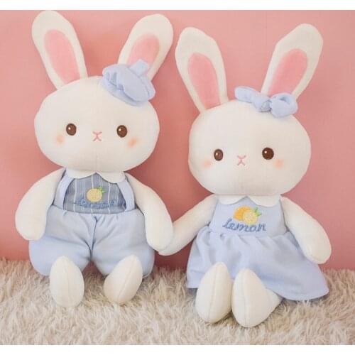 Lovely 40cm Couple Bunny Plush Doll Rabbit Baby Toys Cute Soft Cloth Stuffed Animals Children Baby Appease Toys Kawaii Gift