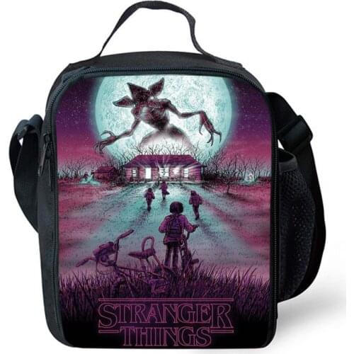 Stranger Things Fashion Casual Travel Camping Business School Small Lunch Box Bag Cartooon Soft Student Unisex Lunchbag