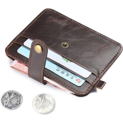 Mens Faux Leather Small ID Credit Card Business Wallet Holder Slim Pocket Case G5AE