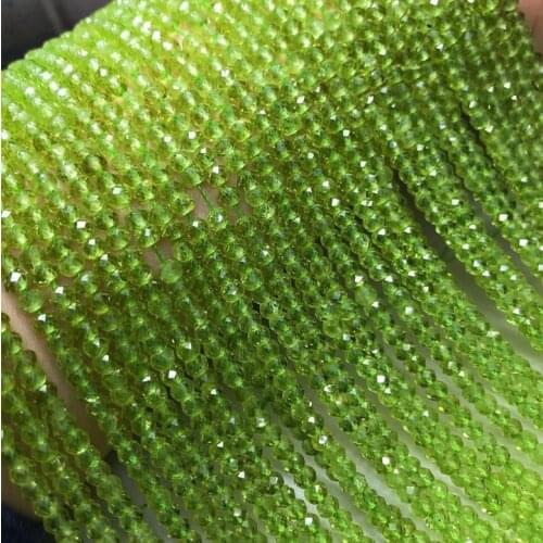 Natural Peridot faceted rondelle seed beads olivine wheel charm For Jewelry Making DIY Bracelet necklace
