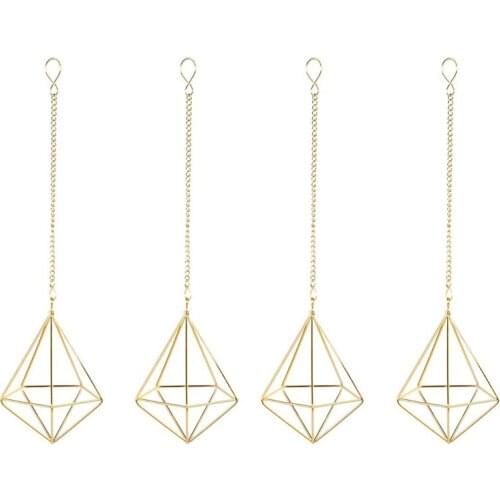 New 4 Pcs Nordic Style Hanging Tillandsia Air Plant Rack Wall Hanging Geometric Metal Tillandsia Air Plants Rack Holder