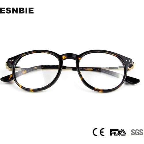 Alloy Acetate Optical Glasses Frame Men High Quality Vintage Round Prescription Eyeglasses Women Retro Myopia Spectacles Eyewear