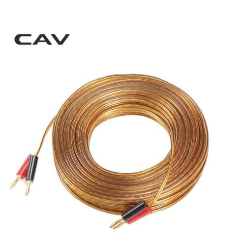 CAV HIFl Original Stereo Speaker Audio Cable Gold Line Single Crystal Silver Coated 30(M) Horn Wire Plated Speaker Cables