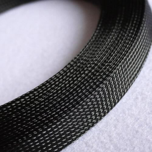 1M 35 40 50 60 70 80 100mm PET Braided Expandable Sleeve Wire Wrap Insulated Nylon High Density Tight Sheath Protector Harness