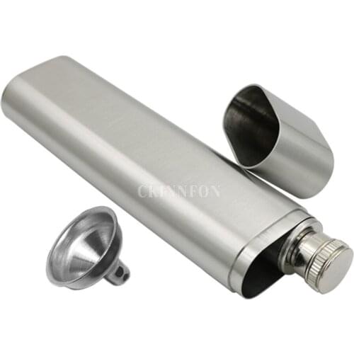 100Pcs/Lot 2OZ/60ML Thickened Stainless Steel Frosted Hip Flask And A Funnel Set With A Cigar Tube