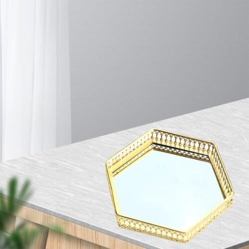 Tray Serving Mirror Jewelry Dish Storage Display Tray Home Counter Decors Style3