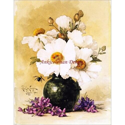 Needlework for embroidery DIY French DMC High Quality - Counted Cross Stitch Kits 14 ct Oil painting - Matilija Poppies