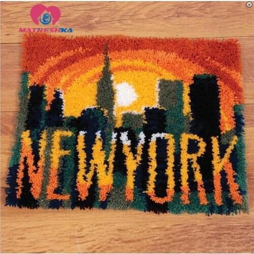 Needlework Latch Hook Rug Kits City scenery undefined carpet embroidery Rug latch hook kitslatch hook rug kits