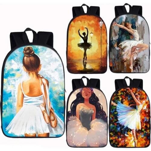 Cartoon Ballet Dancing Girl Backpack For Teenage Girls Women Travel Bag Laptop Backpack Children School Bags Kids Book Bag gift