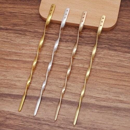 5pcs Metal Copper Hair Stick For Women 145mm Spiral Hairpin Hair Accessories Material DIY Making