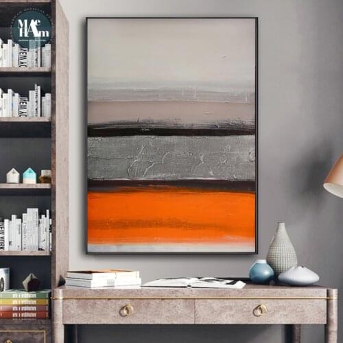 Modern Abstract Orange geometric color block texture Canvas Art Paintings For Living Room Posters Prints Wall Poster Home Decor