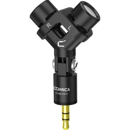 Stereo Microphone COMICA CVM-VS10 XY Cardioid Mini Mic for Gopro Hero Camera,Android Smartphone Video Recording 3.5mm TRS