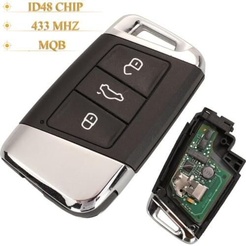 Kutery 3 Buttons Replacement Smart Remote Car Key 434Mhz MQB48 For VW Passat B8 2015-2018 Superb A7 2016-2018 Magotan 2017-2018
