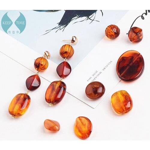 DIY handmade jewelry accessories resin source of wind perforation geometric irregular earrings pendant materials