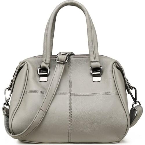 Genuine leather women high quality handbags soft capacity totes