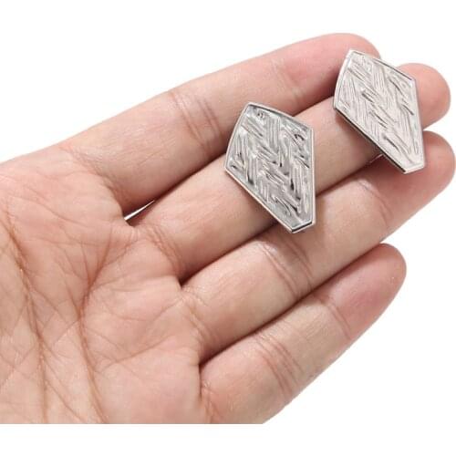 10 Pieces stainless steel Ear Studs, Flat shield Earring Post for Earring Finding, Gold/silver tone