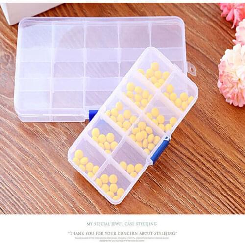 1PC New 10 Slots Cells Portable Jewelry Tool Box Container Ring Electronic Parts Screw Beads Component Storage Box