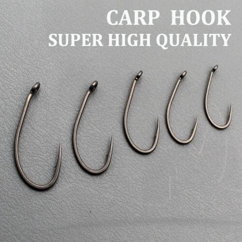 20PCS Super High Quality Barbed Fishing Hooks Carp Hair Rig Hook Coated Fishing Hooks For Chod Rig Tackle Accessories