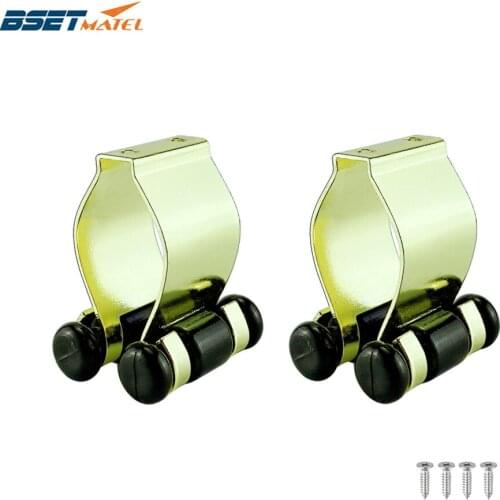 2X Gilding Metal Fishing Rod Clips Club Positioning Clamps Holder Accessories Fixing Rack Wall Mount Rod Collection Rack Storage