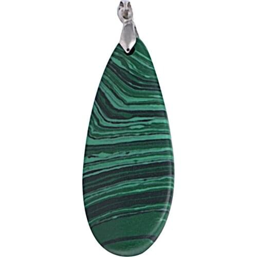 50x20mm JAVRICK Elegant Teardrop Malachite Gem Pendant Jewelry