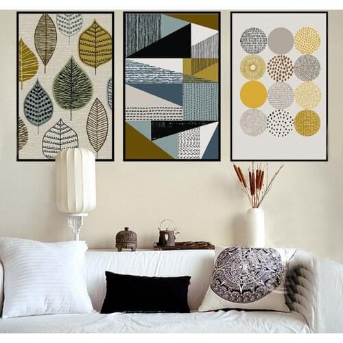 Abstract Geometric Decorative Modular Picture Wall Art Canvas Painting Poster for Living Room No Framed