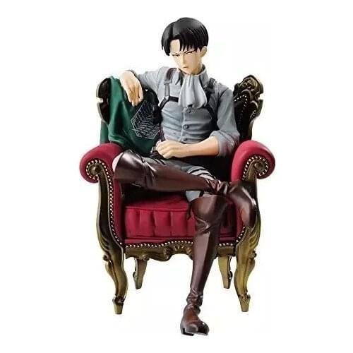 Anime Attack on Titan Rivaille Levi Ackerman Sitting Ver. PVC Action Figure Collectible Heichov Model Kids Toys Doll 12cm