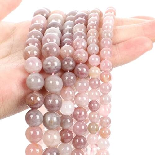 Natural Stone Beads Pink Opal Round Loose Spacer Beads For Jewelry Making Needlework DIY Bracelets Charm Accessories 6/8/10 MM