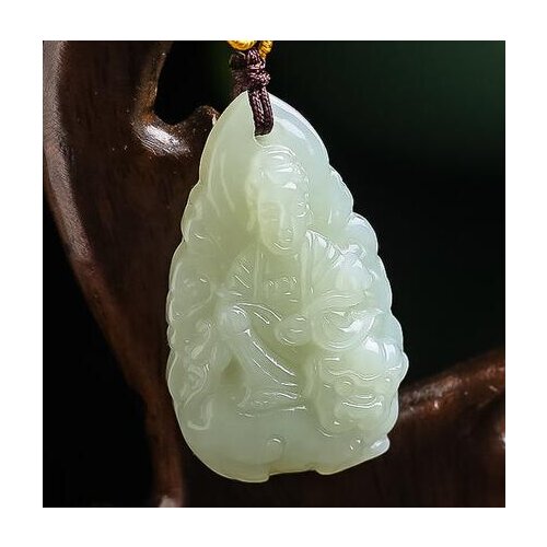 Ciondoli The eight patron saints of jade Manjusri pendant men and women wholesale natural Xinjiang Hetian jade pendant бусинки