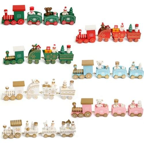 Merry Christmas Wooden Train Ornament Christmas Decoration Home Santa Claus Gift Wooden Ornament 2022 New Year Xmas Decor
