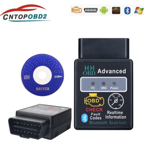Newest HH OBD2 ELM327 Bluetooth V1.5 OBDII Car Engine Check Auto Diagnostic Scanner Tool Adapter For Android PC Code Reader