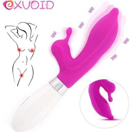 EXVOID Sex Toys for Women Dildo Vibrator Clitoris Stimulate Rabbit Vibrators 10 Frequency G-spot Massager AV Stick Silicone