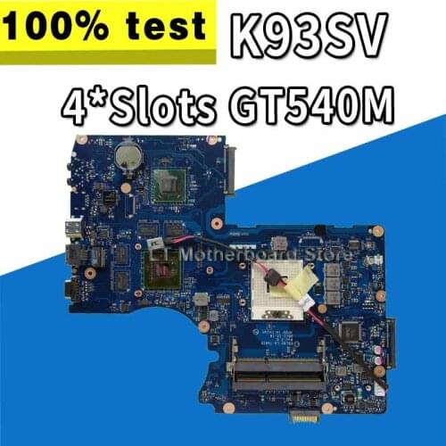 PBL80 LA-7441P K93SV GT540M 1GB Mainboard For Asus LA-7441P K93SV K93SM K93S K93 X93S X93SV Laptop Motherboard Test 100% OK