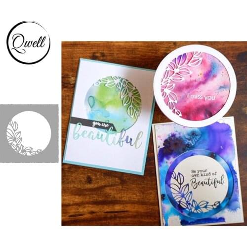 QWELL Leaf Circle Frame Metal Cutting Dies for Scrapbooking and Card Making Paper Embossing Craft New 2019 die cuts
