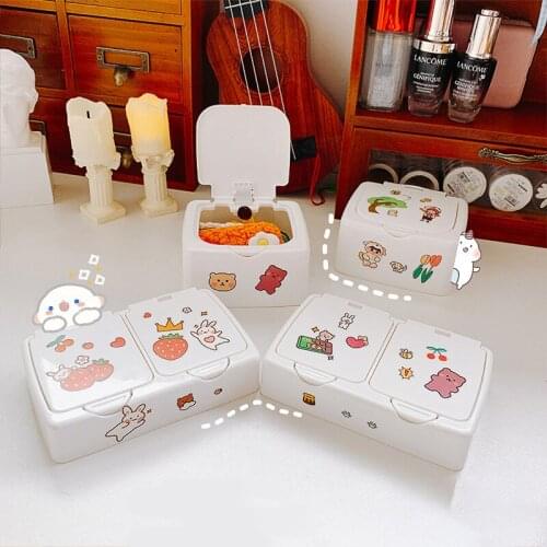 Minimalist Ins Button Desktop Cute Storage Box with Lid Sundries Mini Jewlery Storage Box Organizer Box Container Storage Small