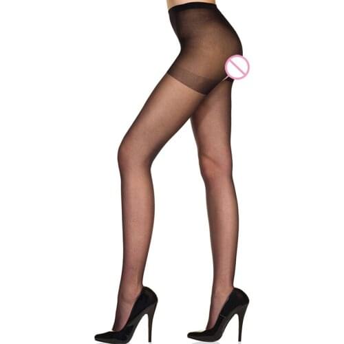 Fashion Women Slim Sexy Open Crotch Tights Lady Sheer / Fishnet Nylon Pantyhose Stockings Club Party Female Ultrathin Hosiery