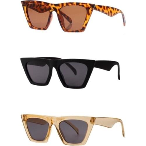 2021 New Fashion Unisex Leopard Brown Sunglasses Oversized Square Retro Gradient Big Frame Sunglasses For Women One Piece
