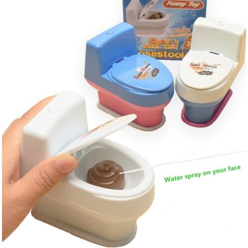 Novel interesting poop spray prank toy joke cary toy mini sprinkler toilet spray gun simulation toilet toy Funny toy Gifts