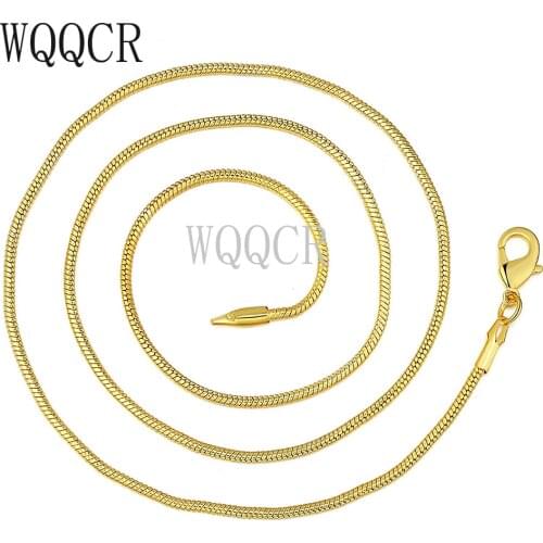 WQQCR Wholesale Boutique Jewelry 18K Gold Snake Bone Necklace Clavicle Chain Gold Necklace Collar 16-30 Inch Pendant Accessory