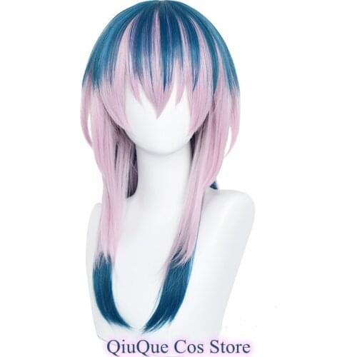 Anime Tokyo Revengers Haitani Rindo Blue Gradient Pink Long 55cm Cosplay Wig Heat Resistant Synthetic Hair + Wig Cap