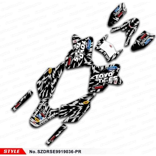 Aftermarket Custom Vinyl Wraps for DRZ400SM DRZ400E DRZ 400 SM Enduro DRZ400 SM E KLX 400R 99 to 19, Style No. SZDRSE9919036-PR